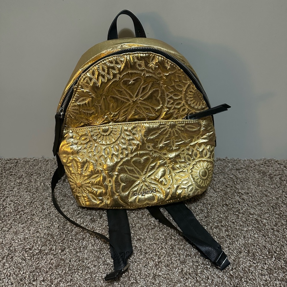 Desigual Gold Embossed Backpack